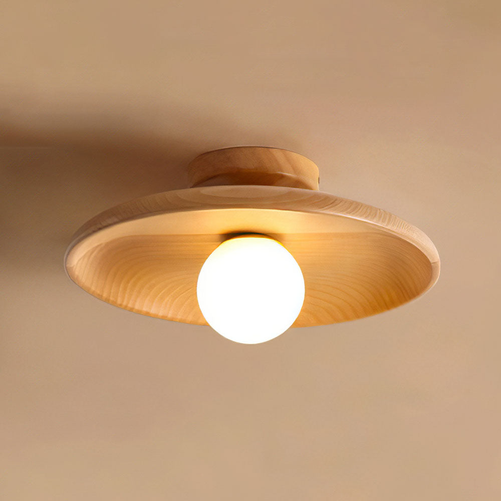 Lámpara de Techo Redonda Minimalista de Madera Nórdica para Comedor y Pasillo - Diseño Elegante y Moderno 5