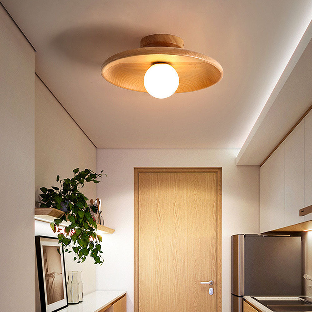 Lámpara de Techo Redonda Minimalista de Madera Nórdica para Comedor y Pasillo - Diseño Elegante y Moderno 6