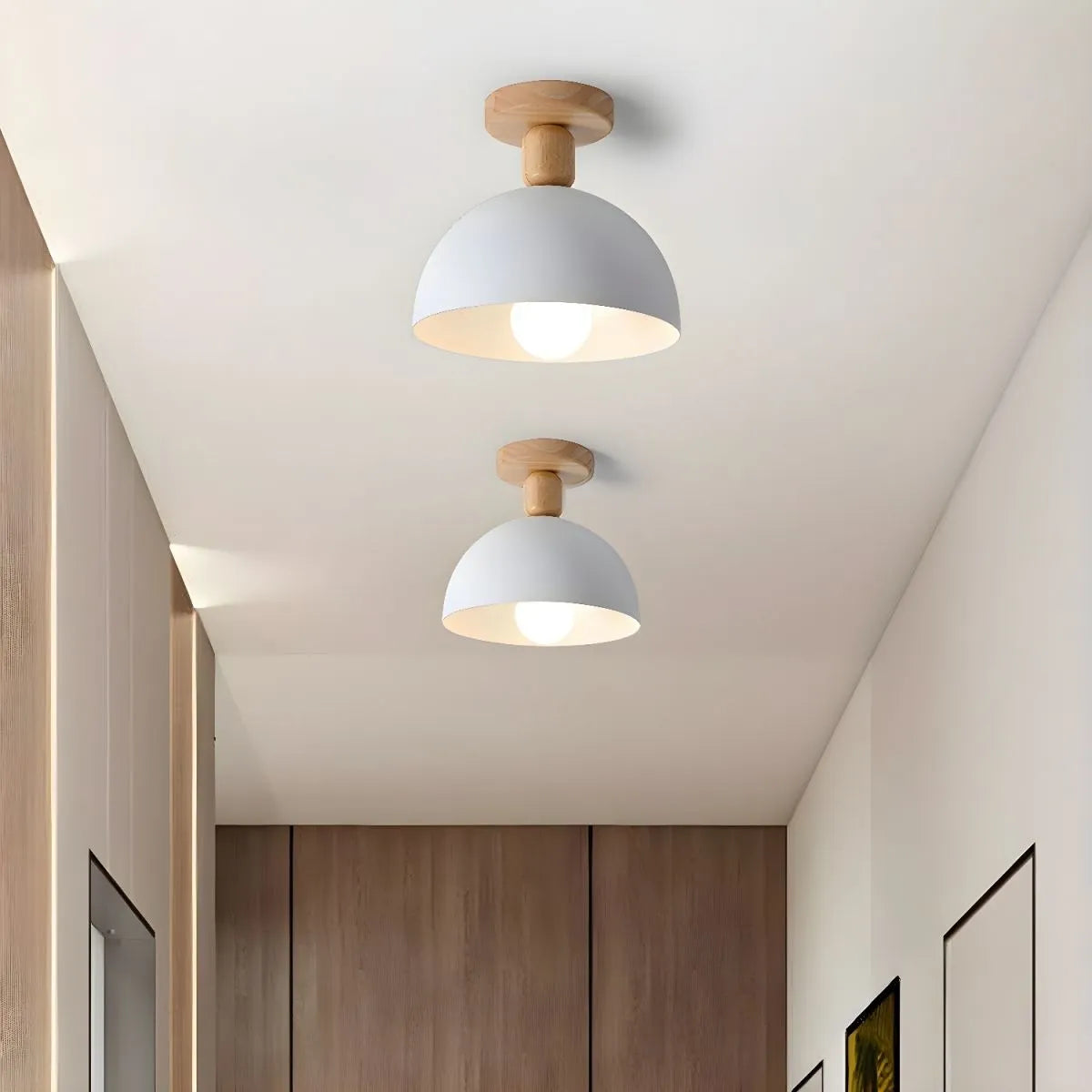Lámpara de Techo Redonda Moderna de Madera para Interior, Iluminación Minimalista, Plafón Acogedor para Sala y Dormitorio 0