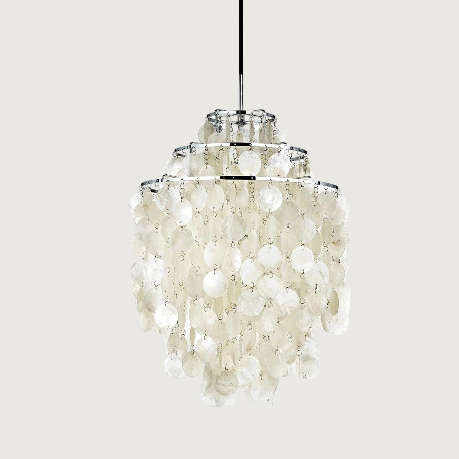 Lámpara de Techo Redonda de Conchas en Cromo, Lámpara LED Moderna Ajustable, Varios Tamaños para Iluminación Elegante 10