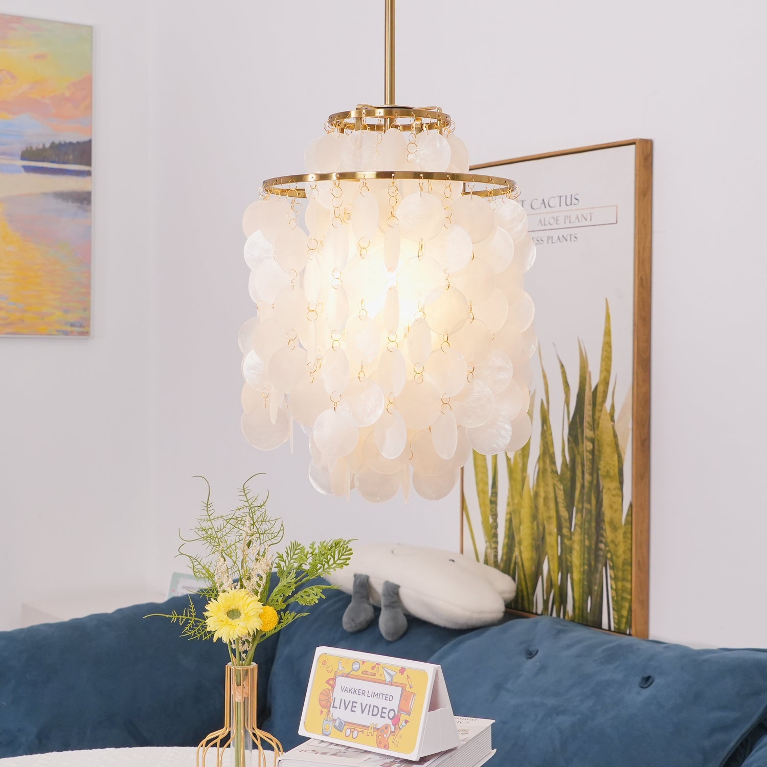 Lámpara de Techo Redonda de Conchas en Cromo, Lámpara LED Moderna Ajustable, Varios Tamaños para Iluminación Elegante 8