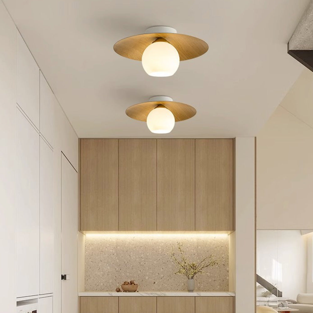 Lámpara de Techo Semi-Flush Moderna de Hierro y Vidrio para Comedor y Sala de Estar 0