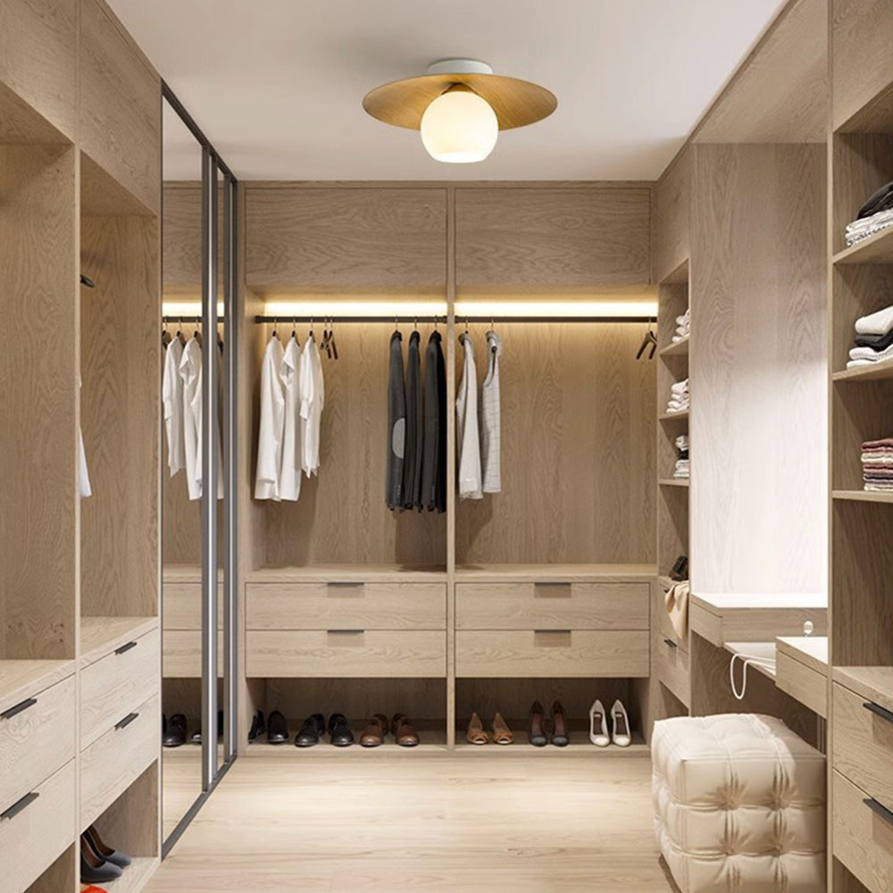 Lámpara de Techo Semi-Flush Moderna de Hierro y Vidrio para Comedor y Sala de Estar 1