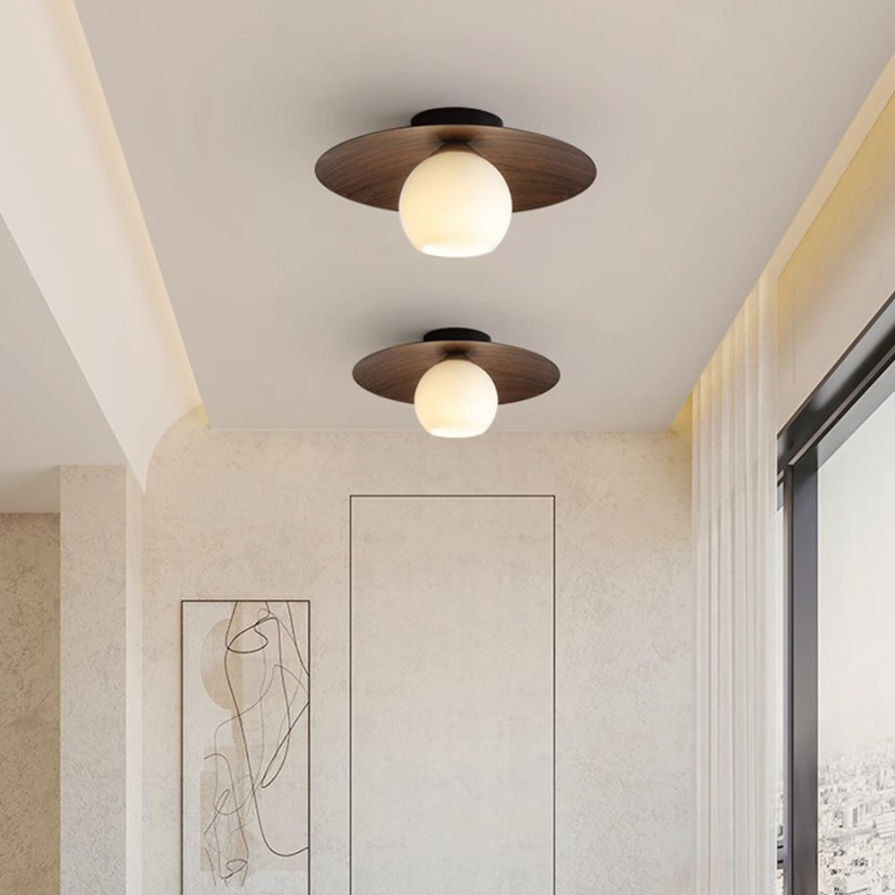 Lámpara de Techo Semi-Flush Moderna de Hierro y Vidrio para Comedor y Sala de Estar 10