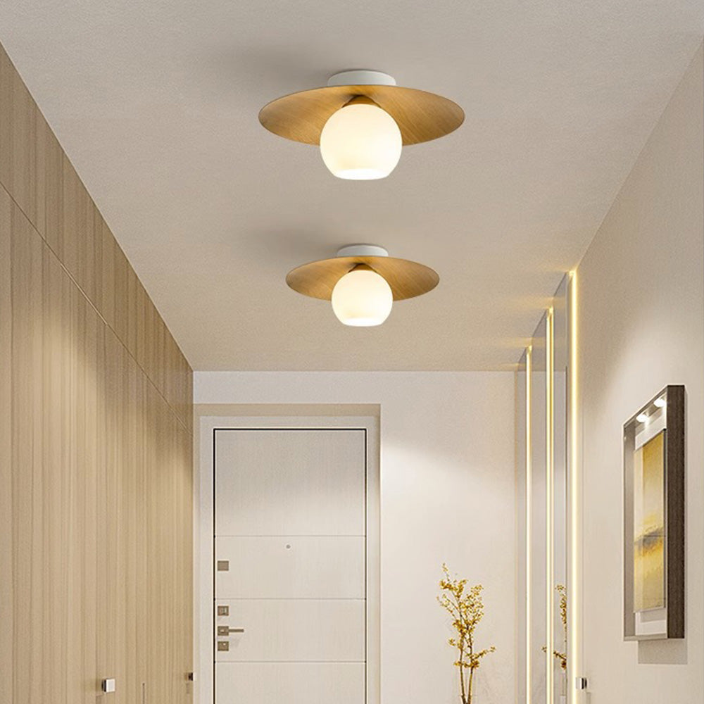 Lámpara de Techo Semi-Flush Moderna de Hierro y Vidrio para Comedor y Sala de Estar 2