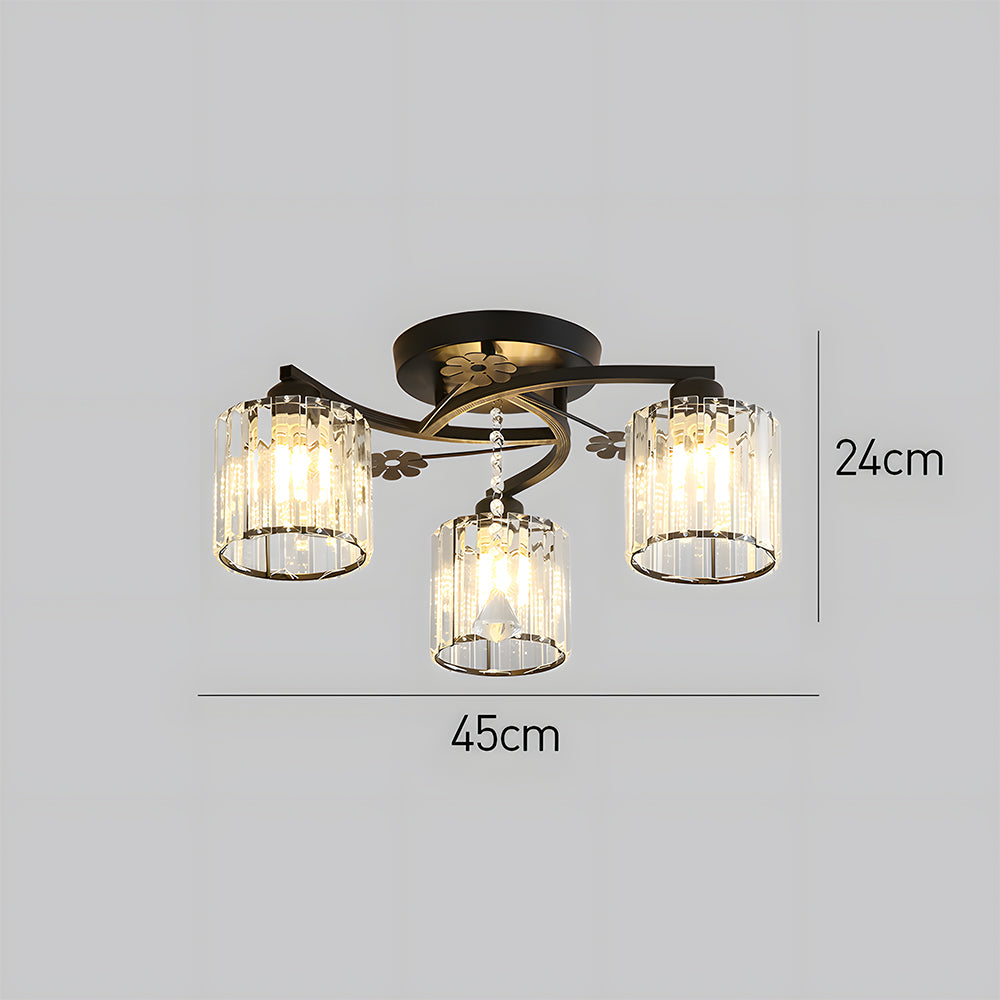 Lámpara de Techo Semi Flush de Cristal de Lujo con Diseño Elegante y Acabado en Aluminio 6