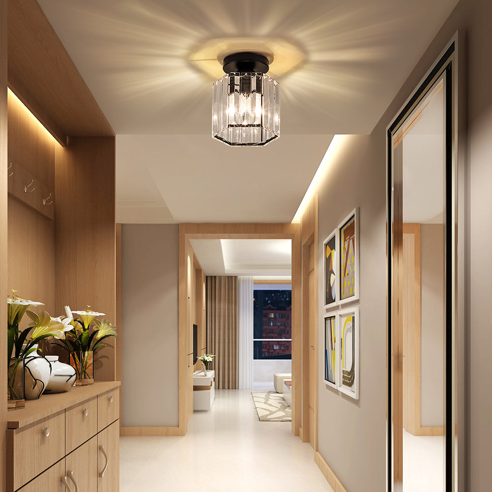 Lámpara de Techo Semisuspendida de Cristal Moderno para Pasillo – Diseño Contemporáneo 3
