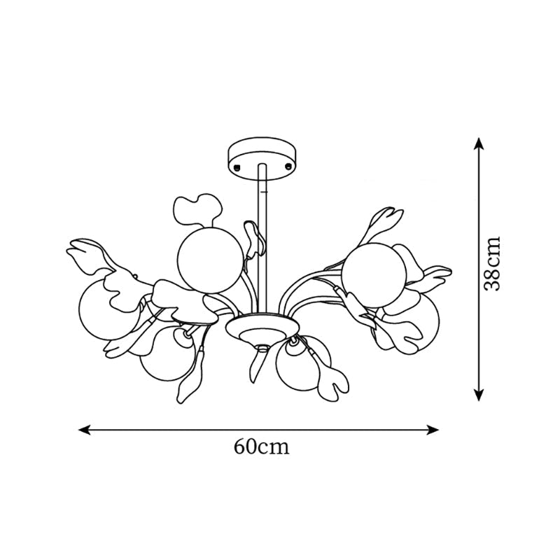 Lámpara de Techo Vico Gingko de Cristal y Latón – Elegante Chandelier con Diseño de Hojas 5