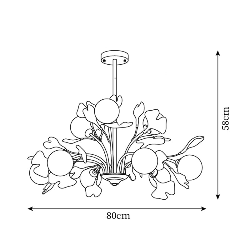 Lámpara de Techo Vico Gingko de Cristal y Latón – Elegante Chandelier con Diseño de Hojas 7
