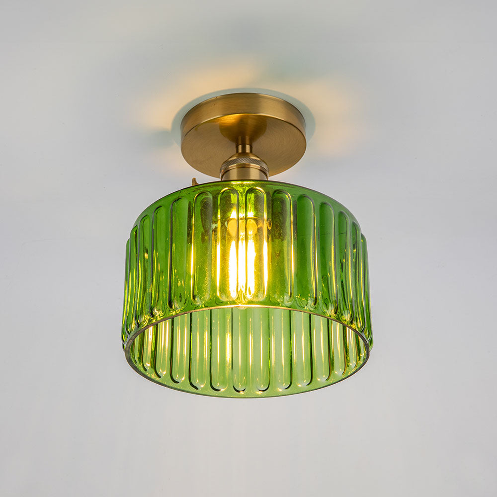 Lámpara de Techo Vintage de Vidrio Verde, Diseño Clásico para Cocina y Salas, Compatible E26/E27 8
