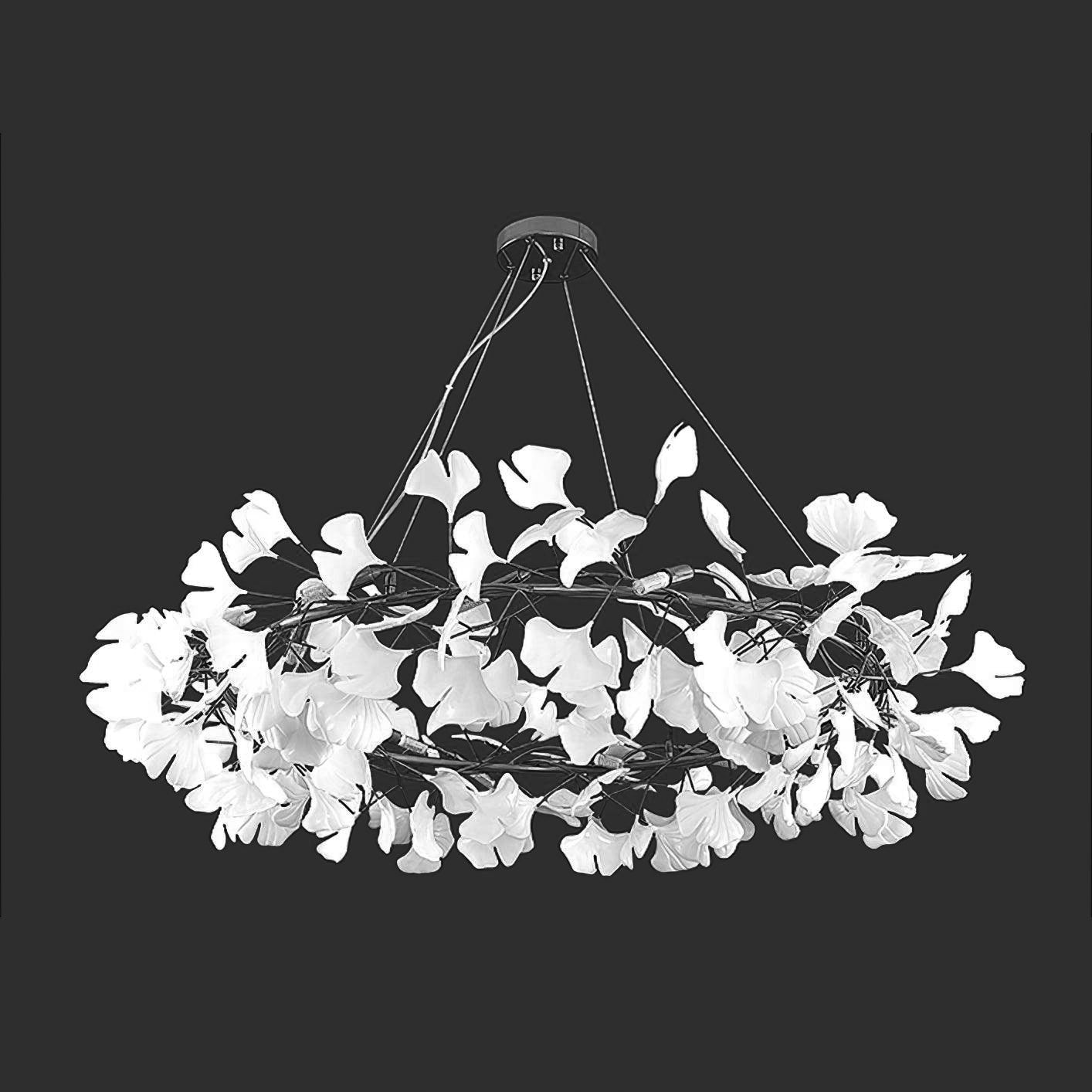 Lámpara de Techo de Cerámica Ginkgo con Pétalos, Diseño Personalizado y Variedad de Colores 9