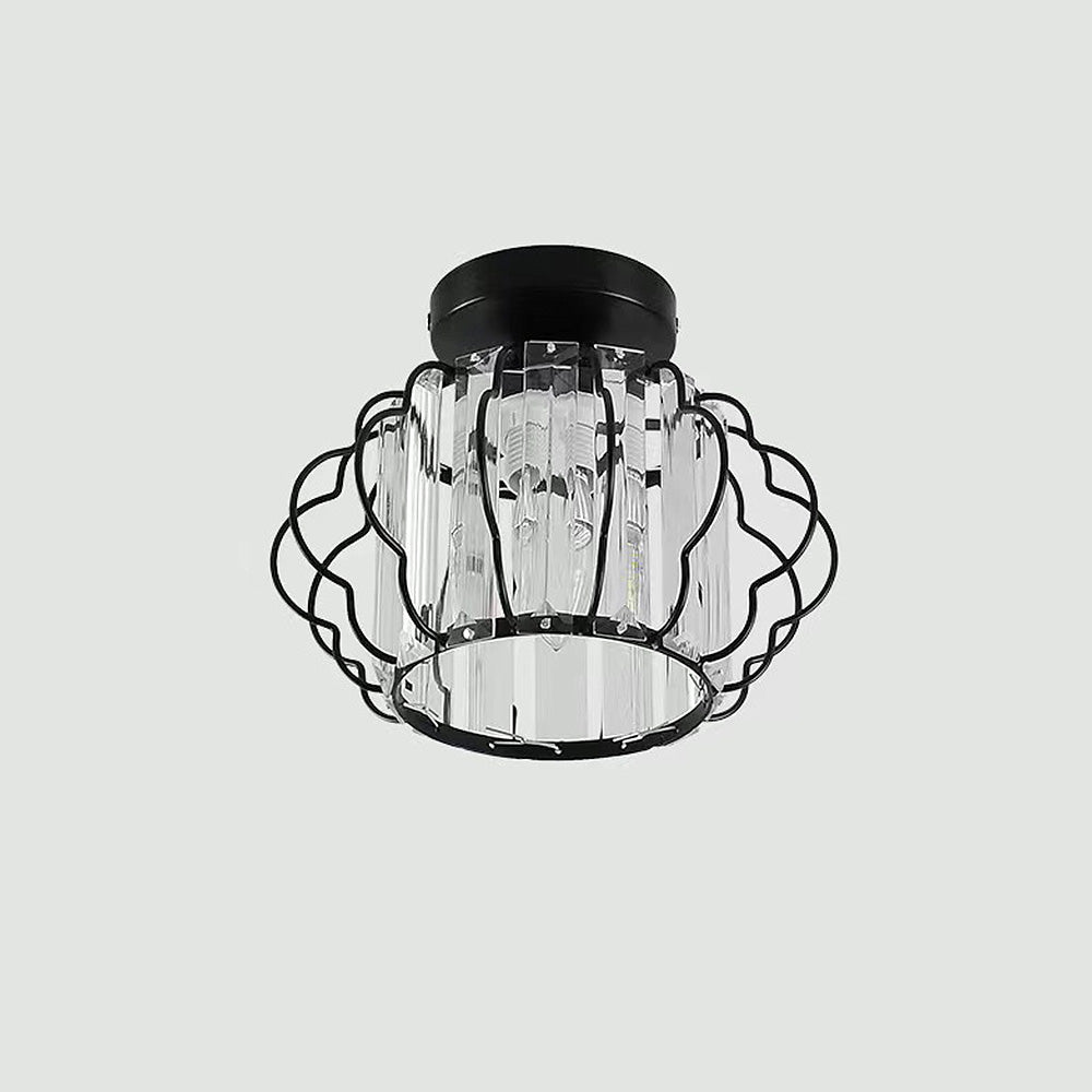 Lámpara de Techo de Cristal Dorado para Pasillo – Iluminación Elegante y Sofisticada 3