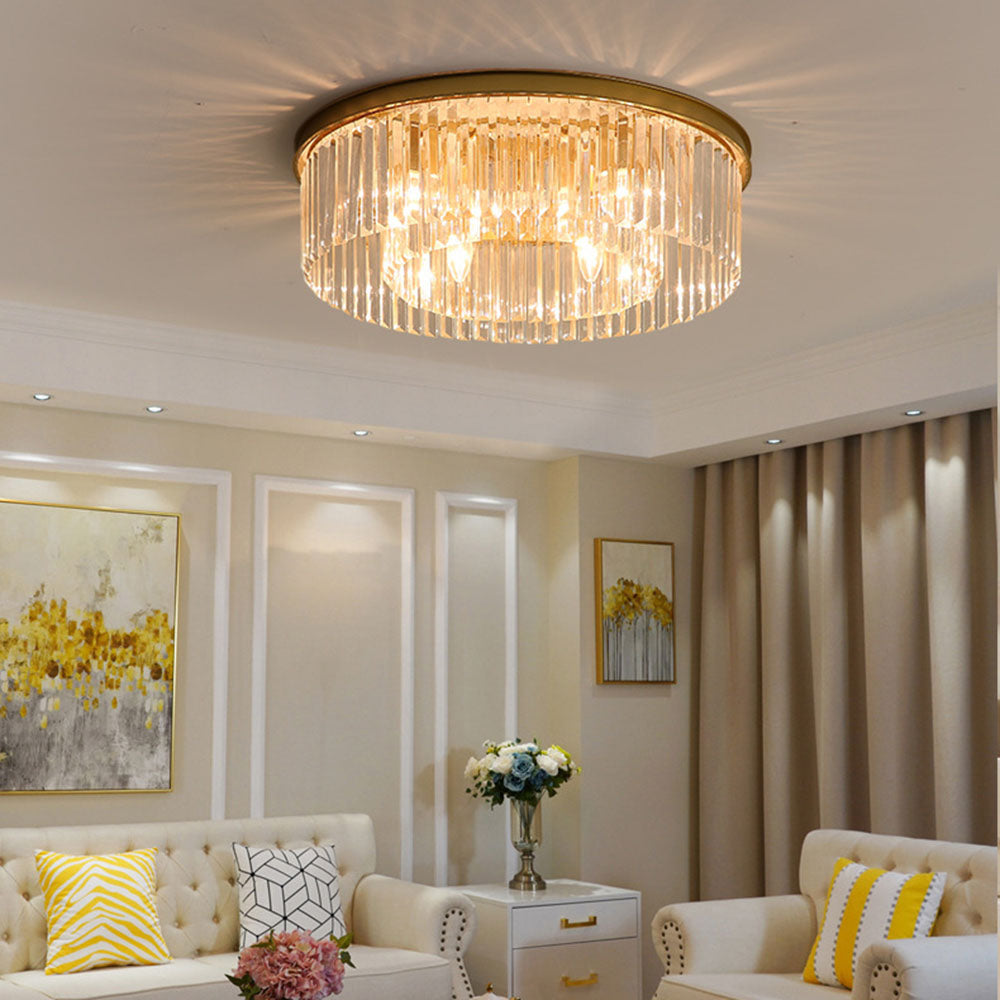 Lámpara de Techo de Cristal Transparente con 4 Luces – Diseño Elegante y Moderno 0