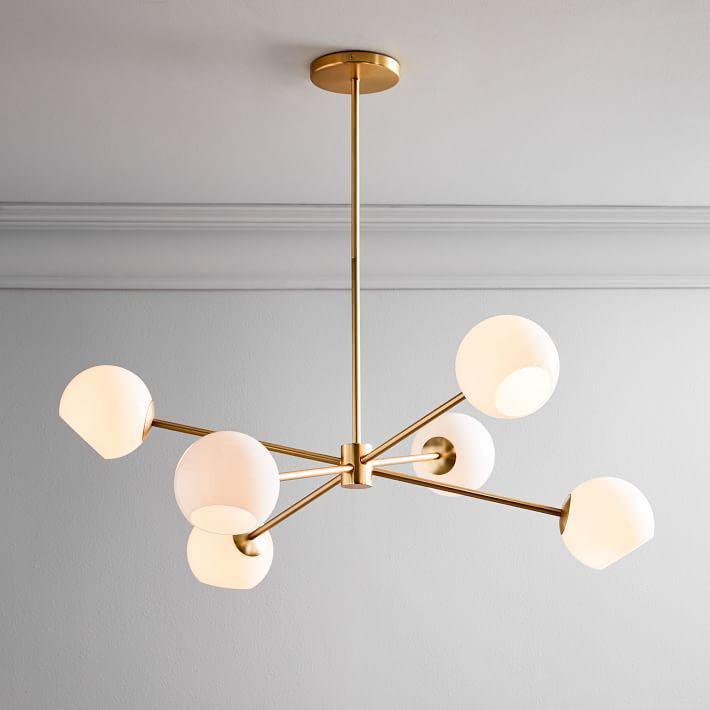 Lámpara de Techo de Cristal con 6 Luces, Diseño Moderno y Acabado en Oro y Negro 5