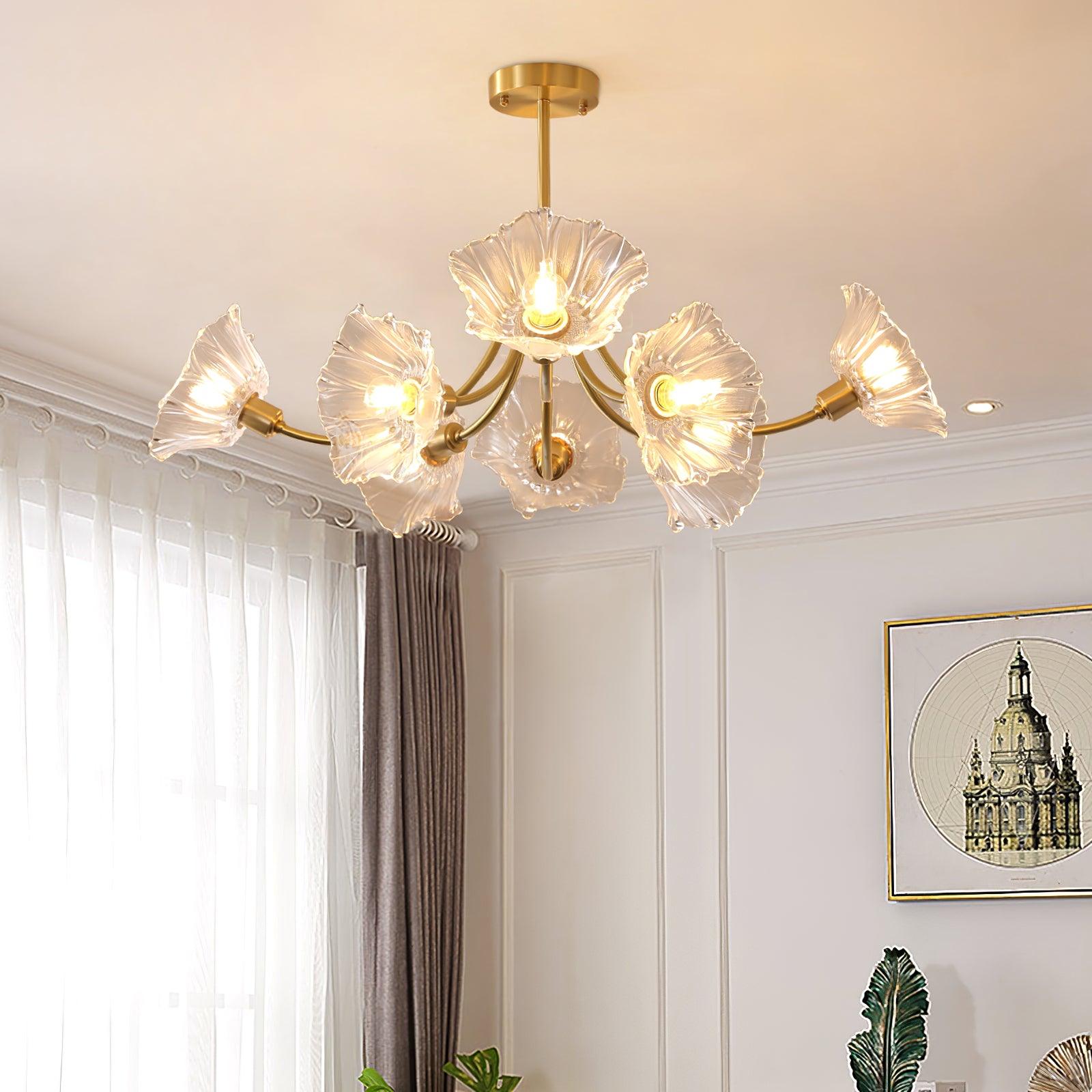 Lámpara de Techo de Cristal con Diseño Moderno y Elegante – Araña de 3, 5 y 8 Luces 8