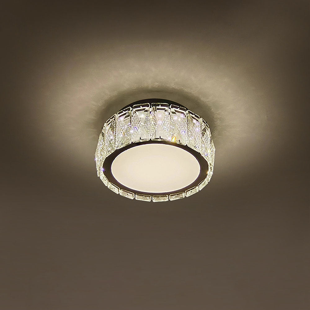 Lámpara de Techo de Cristal de Lujo LED para Pasillo, Iluminación Elegante y Sofisticada, Diseño de Hierro y Cristal 8