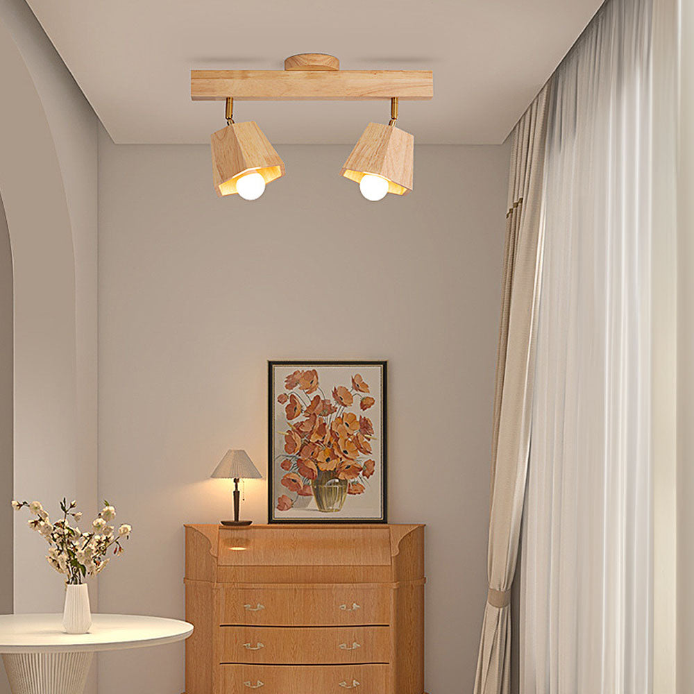 Lámpara de Techo de Madera Ajustable, Diseño Minimalista para Sala de Estar, Iluminación Eficiente y Acogedora 3