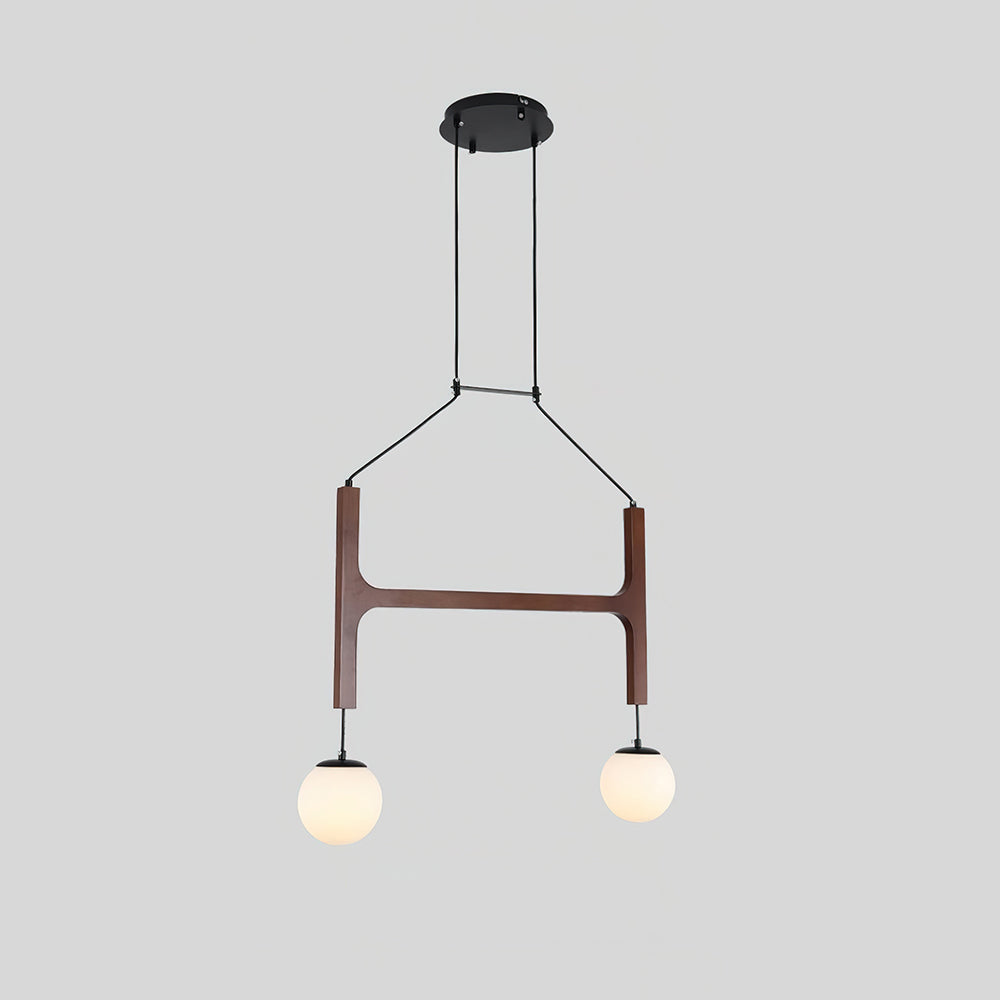 Lámpara de Techo de Madera Astra con Pantallas de Vidrio – Diseño Minimalista y Elegante 0
