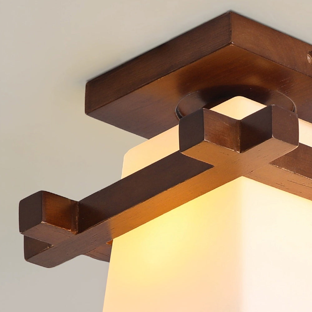 Lámpara de Techo de Madera Orgánica Retro para Sala de Estar – Iluminación Ambiental Vintage 6