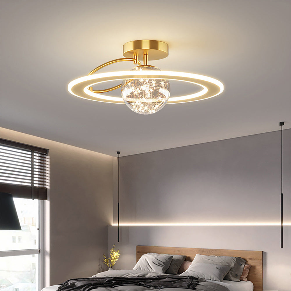 Lámpara de Techo de Vidrio Estrellado Moderna en Dorado – Diseño Contemporáneo y Elegante 0