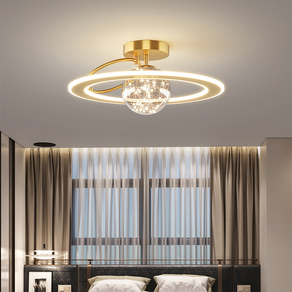 Lámpara de Techo de Vidrio Estrellado Moderna en Dorado – Diseño Contemporáneo y Elegante 1