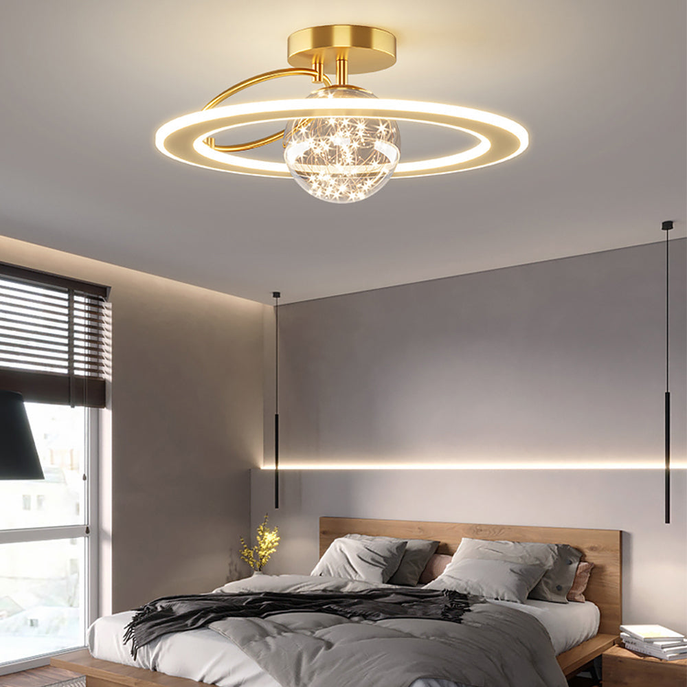 Lámpara de Techo de Vidrio Estrellado Moderna en Dorado – Diseño Contemporáneo y Elegante 2