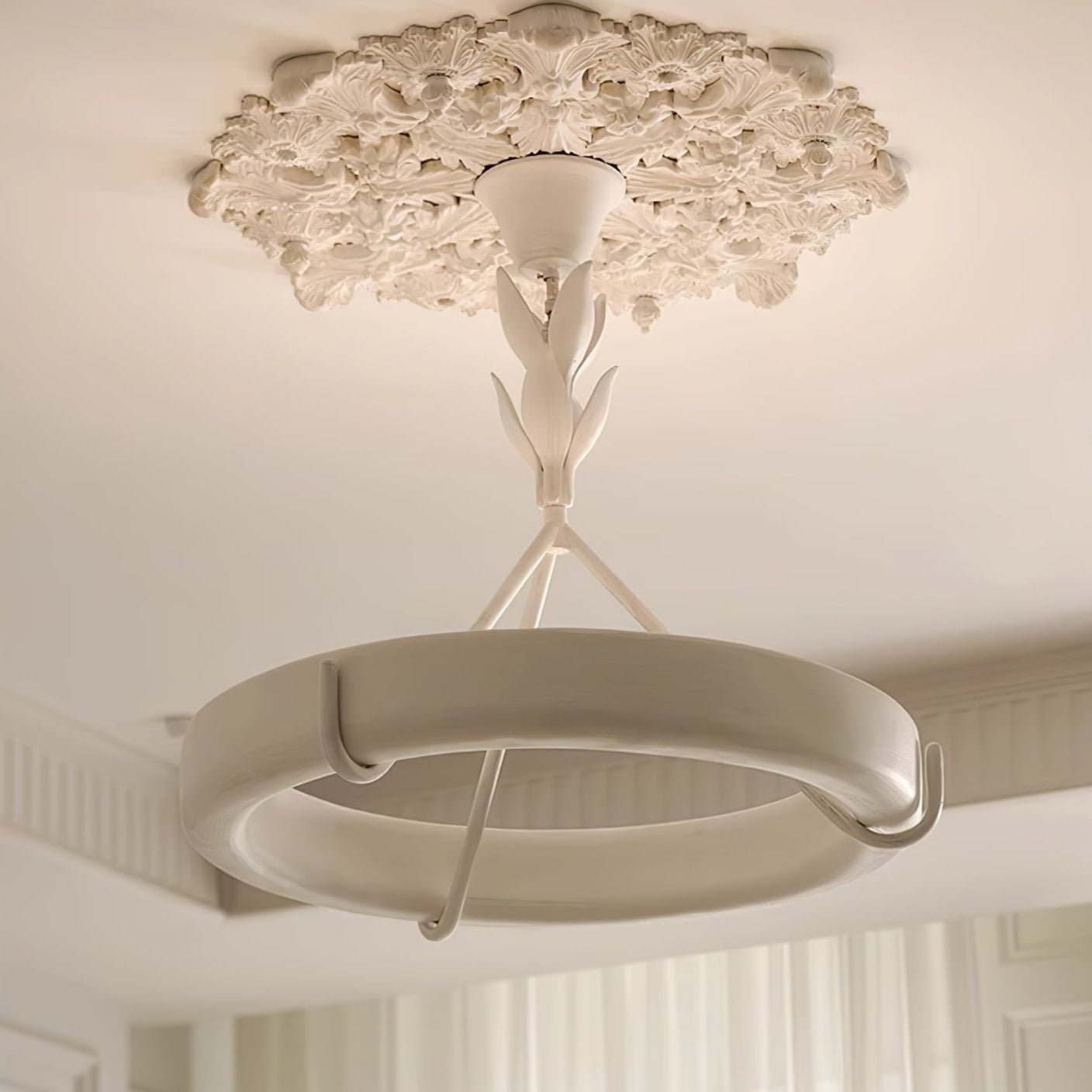 Lámpara de Techo de Yeso Minimalista, Araña de Plástico con LED Integrado – Diámetro 65cm y 85cm 3