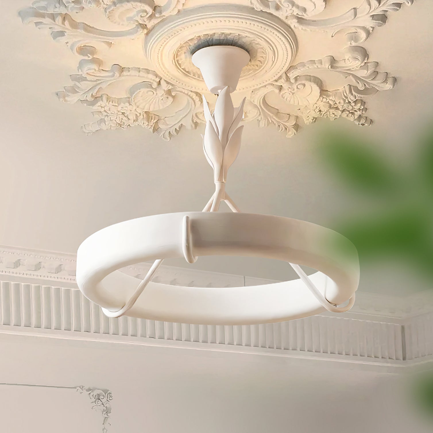 Lámpara de Techo de Yeso Minimalista, Araña de Plástico con LED Integrado – Diámetro 65cm y 85cm 4
