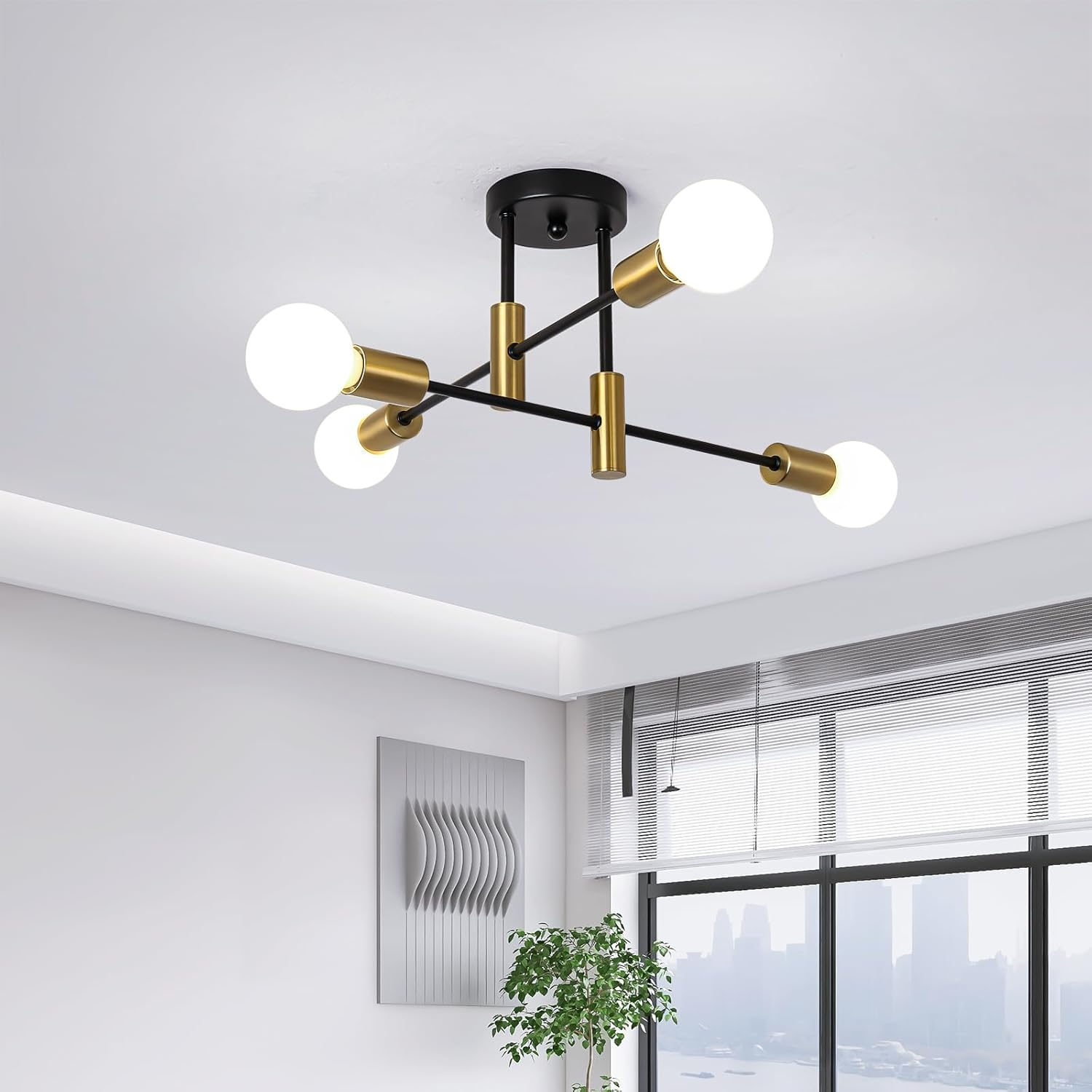 Lámparas de Techo Modernas Nórdicas Negras con Diseño Elegante y Eficiente Iluminación 1
