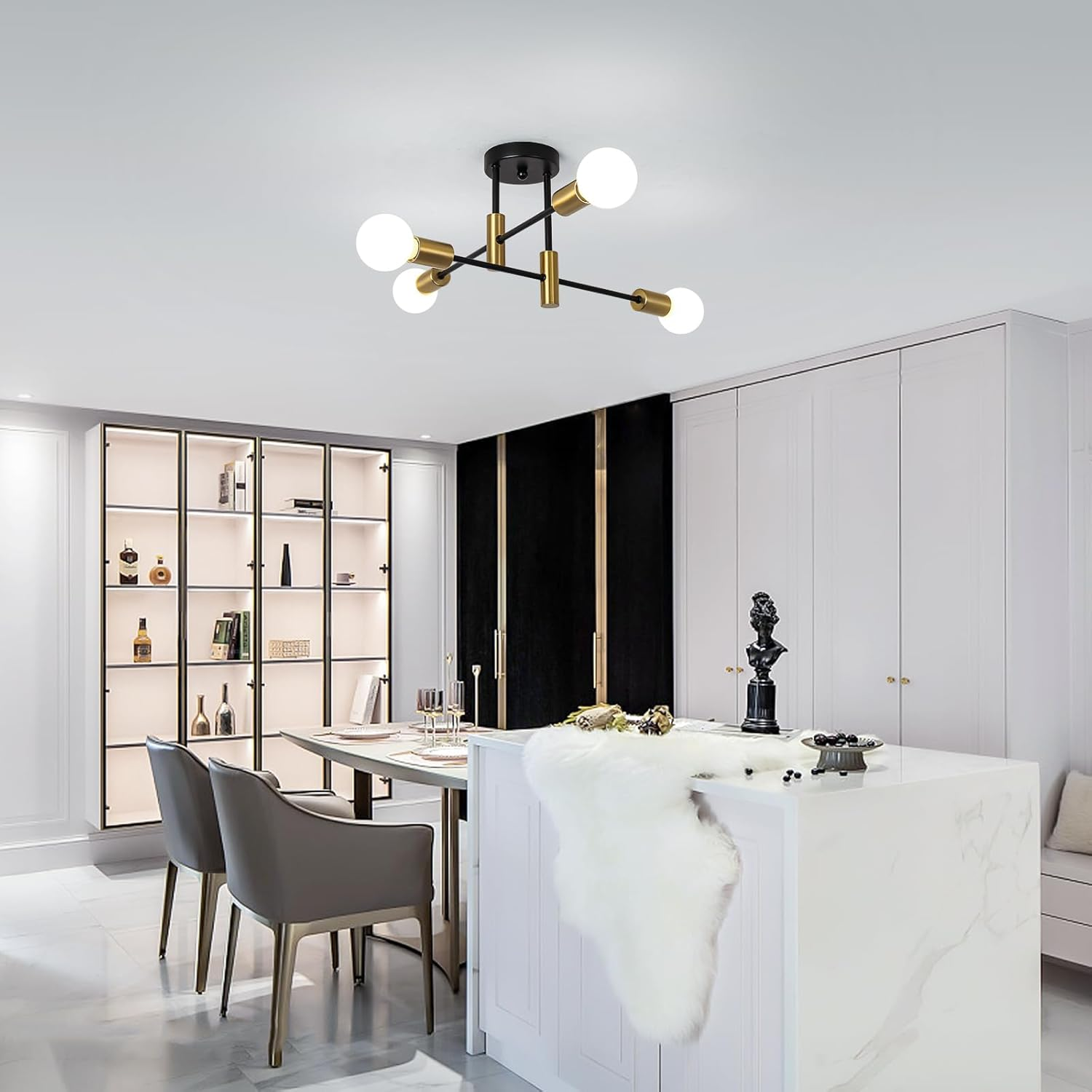 Lámparas de Techo Modernas Nórdicas Negras con Diseño Elegante y Eficiente Iluminación 5