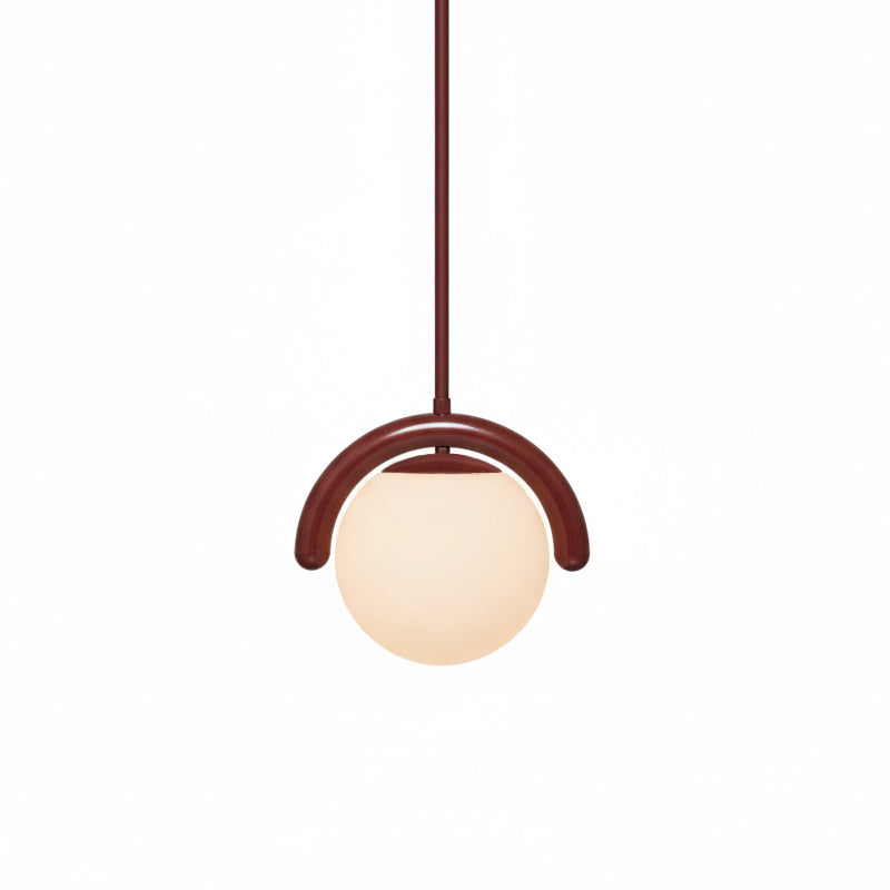 Lámpara araña lineal Bucle – rojo, 1 luz · 28 cm