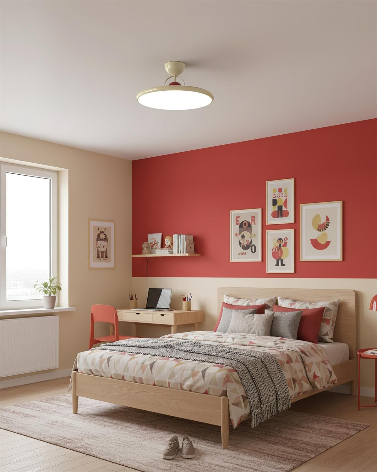 Lámpara de techo LED Eclipa en un dormitorio colorido – imagen 20