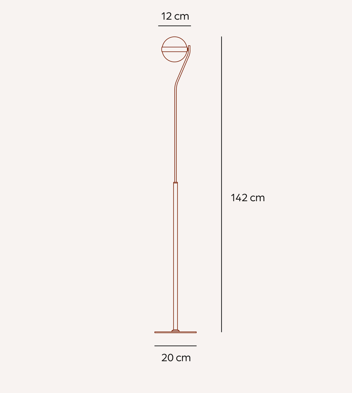 Rinela - Lámpara de Pie LED Regulable Negra con Globo de Vidrio Soplado