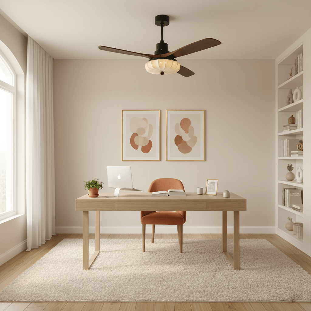 Ventilador de techo con luz Lotara en un salón acogedor – imagen 9