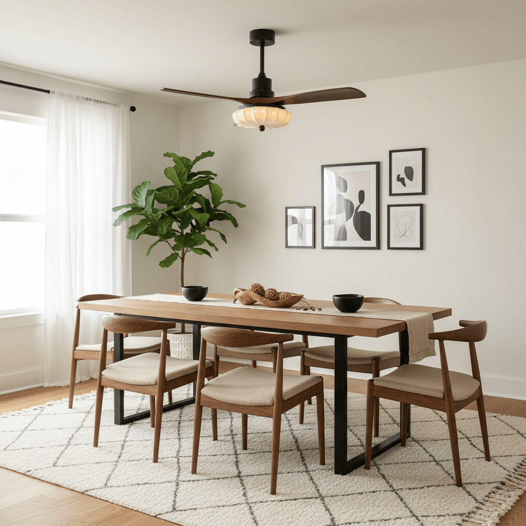 Ventilador de techo con luz Lotara en un salón acogedor – imagen 8