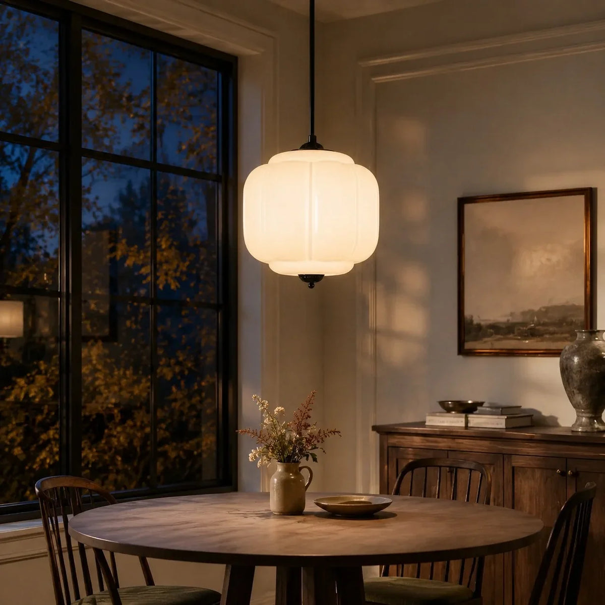 Lámpara colgante vintage de cristal Zapela sobre una isla de cocina – imagen 5
