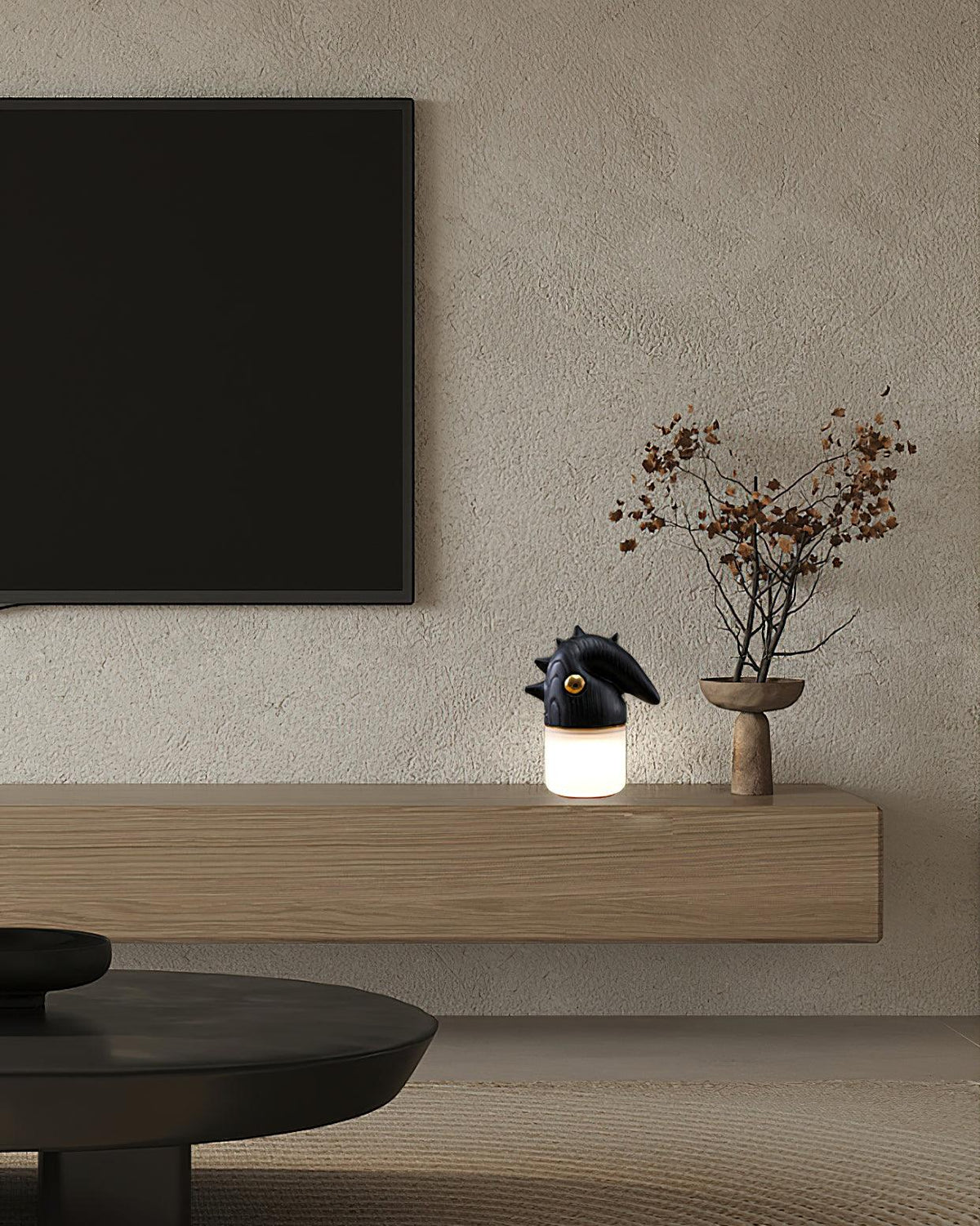 Lámpara de mesa recargable con forma de pájaro Crestela en un dormitorio – imagen 17