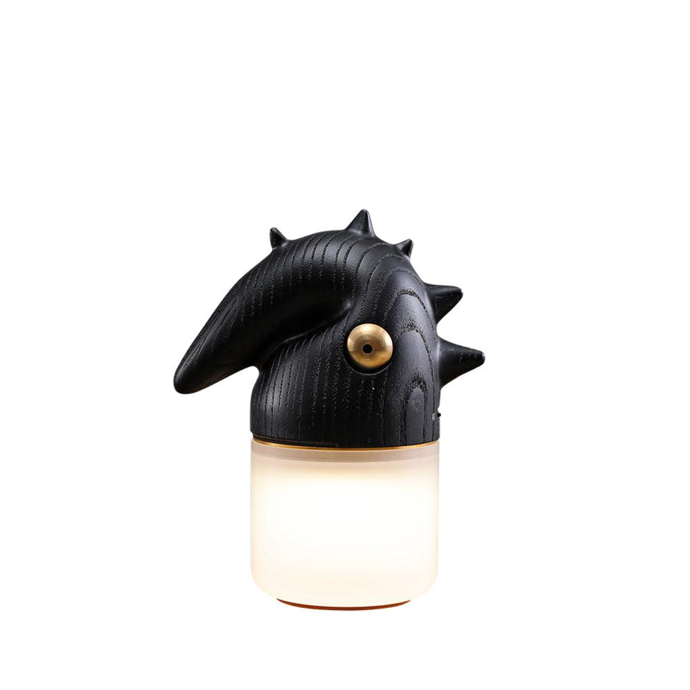 Lámpara de mesa recargable con forma de pájaro Crestela – madera negra