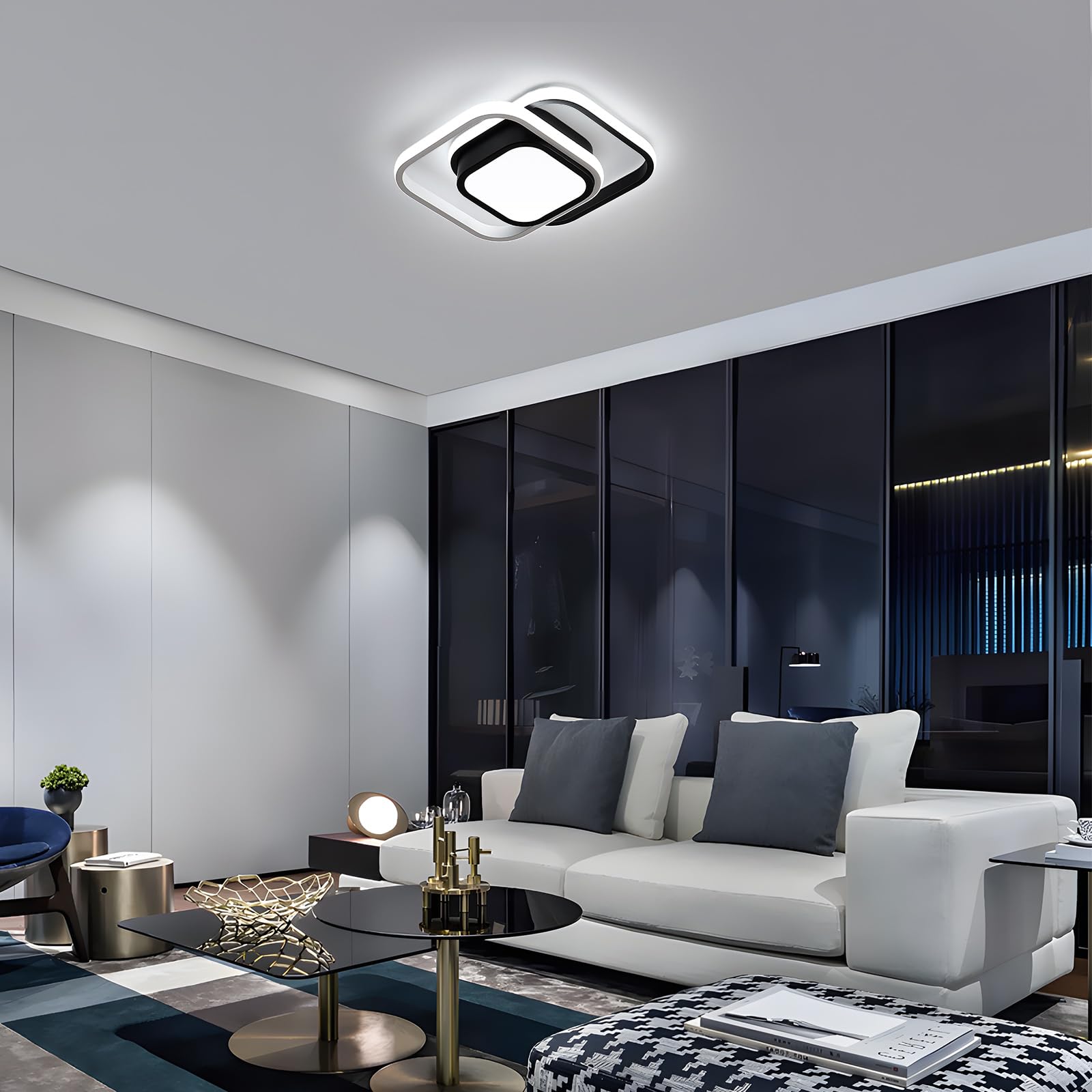 Luz de Techo Cuadrada LED de Acrílico para Sala de Estar – Iluminación Moderna y Eficiente 2