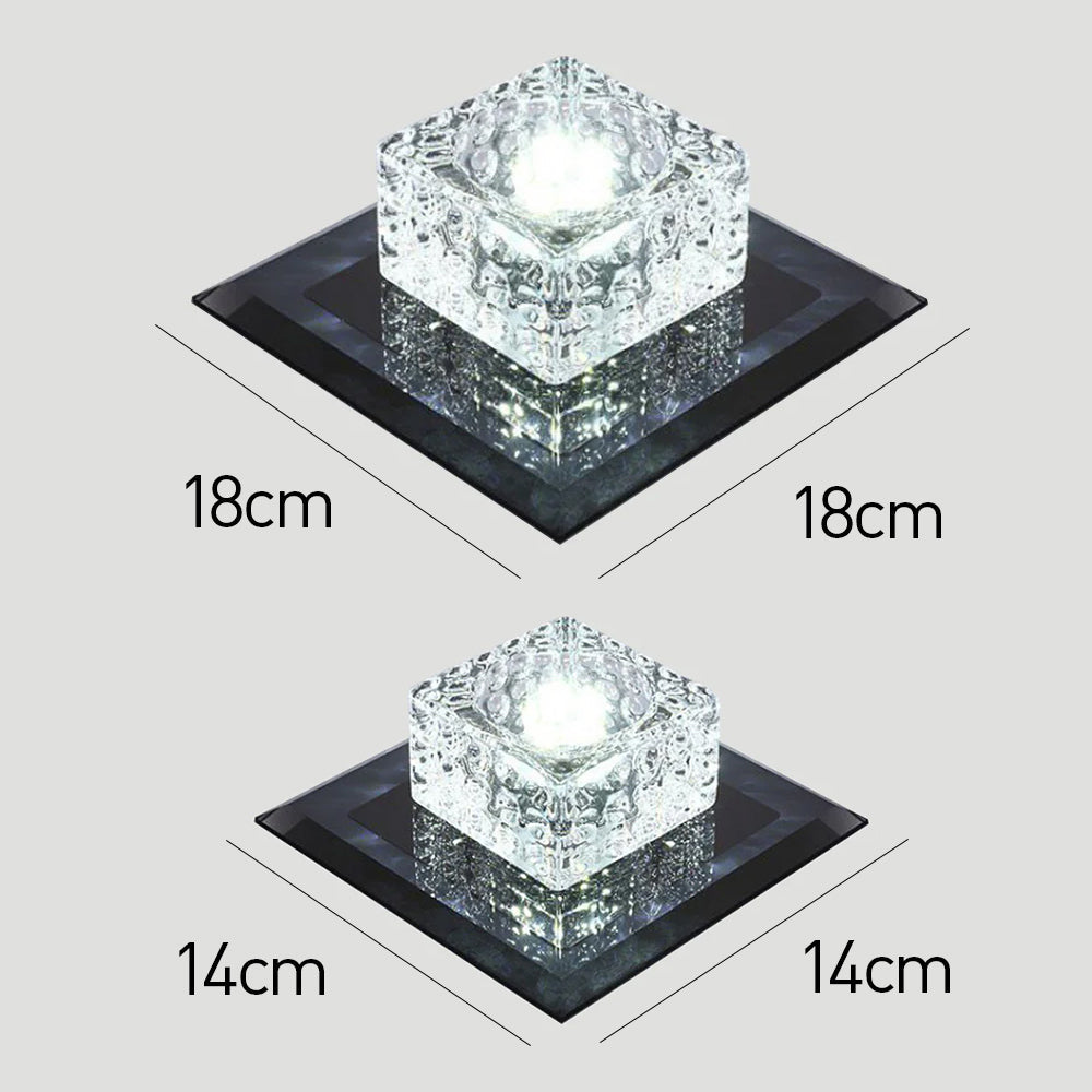 Luz de Techo LED Cuadrada de Cristal para Pasillo, Diseño Moderno, Iluminación Eficiente, 14cm y 18cm 7