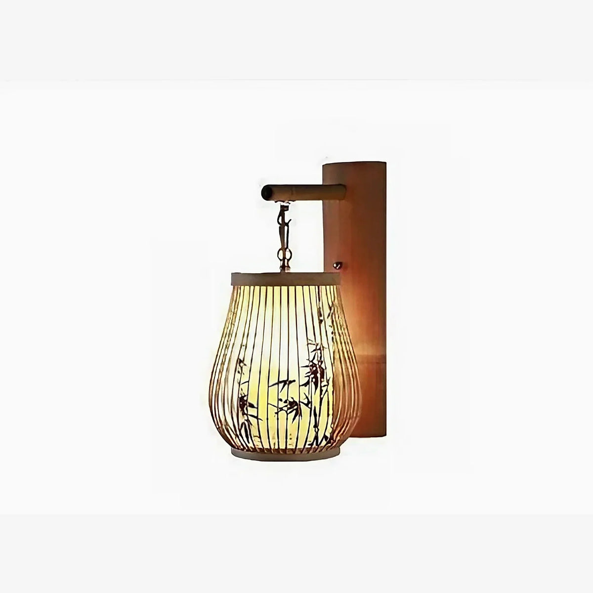 Aplique de pared farol de bambú Wambura – vista principal
