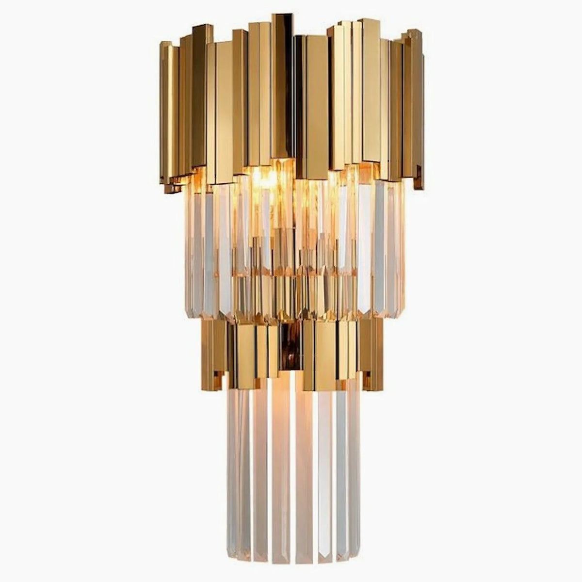 Aplique de pared dorado con cristal Wadora – vista principal