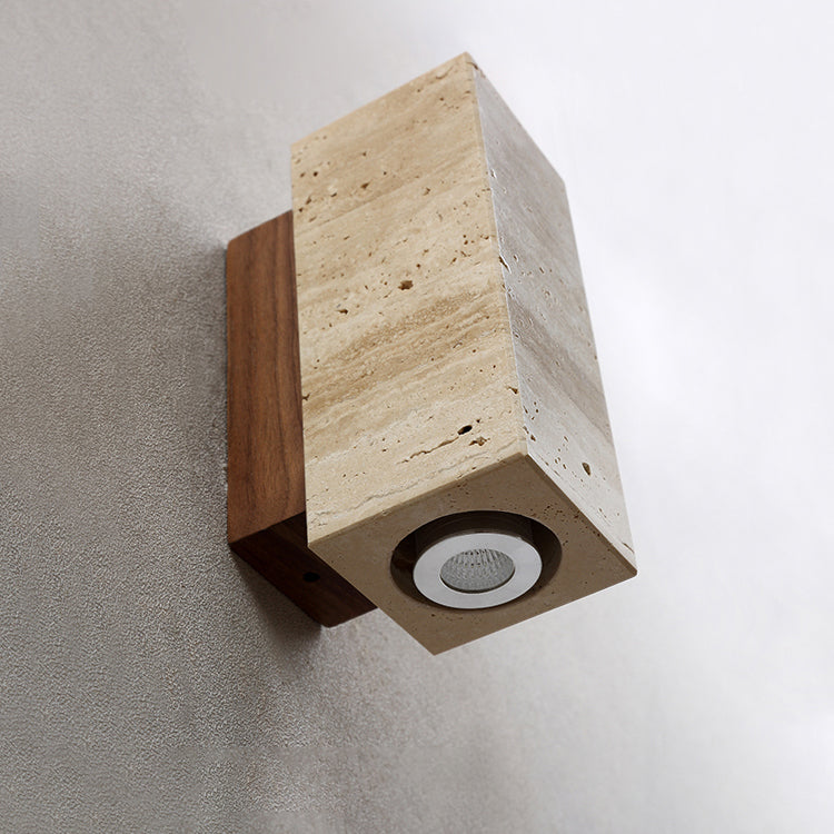 Aplique de pared de travertino Onsara en un interior de estilo japandi – imagen 12