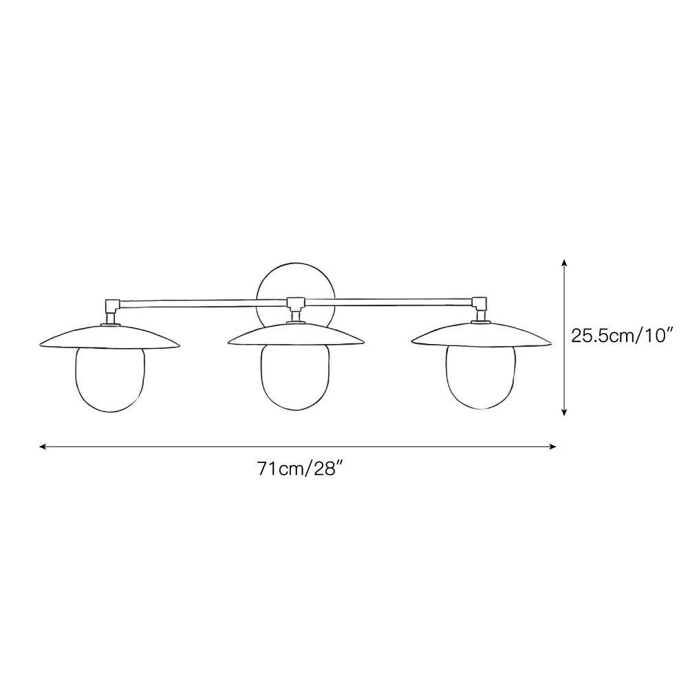 Aplique de pared de latón Tazela – versión de 3 luces