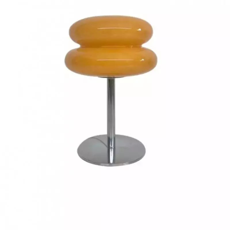 Lámpara de mesa Bauhaus Dulcela – cristal amarillo anaranjado