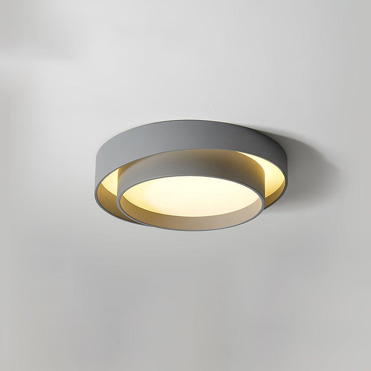 Plafón LED de doble aro Bandela – en gris