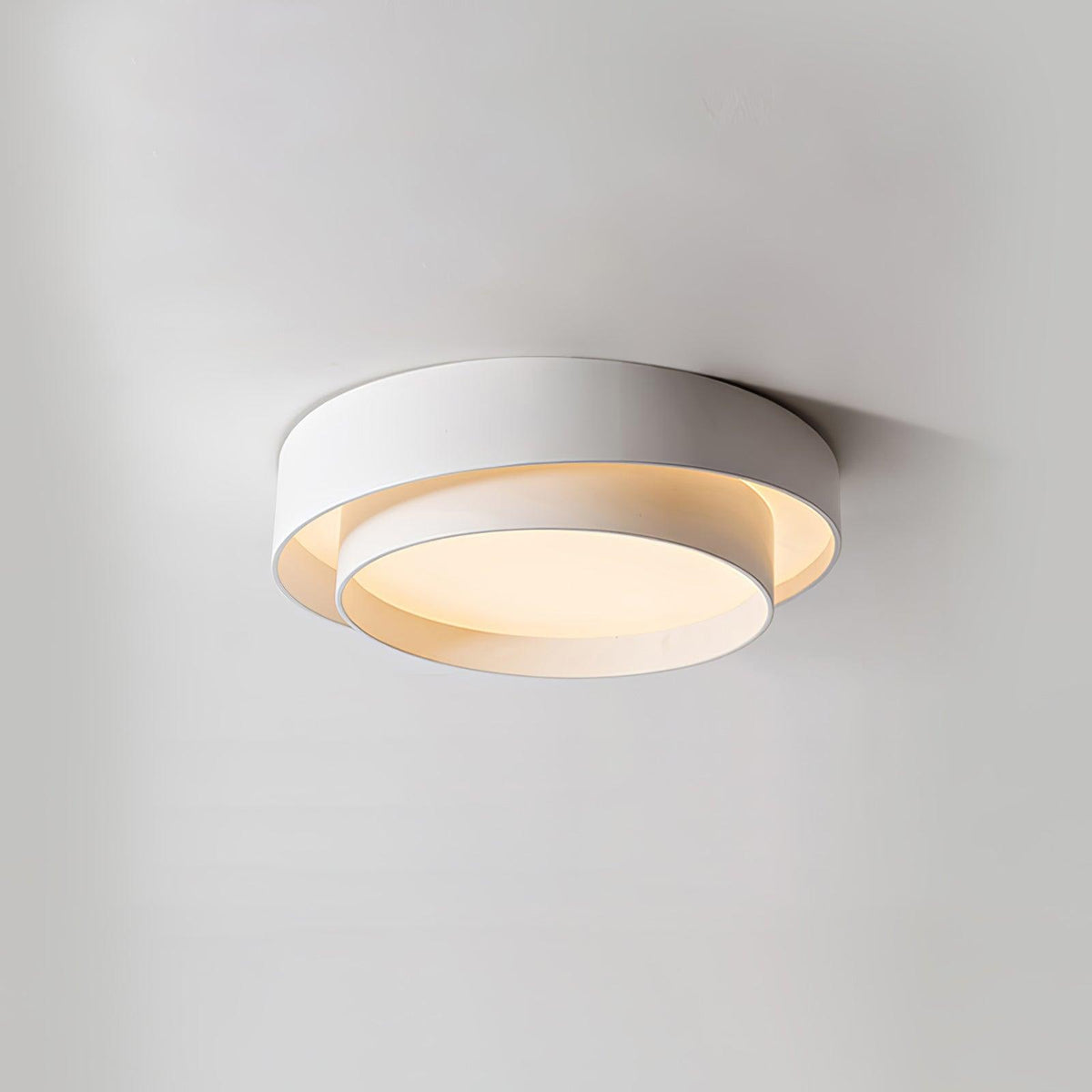 Plafón LED de doble aro Bandela – en blanco