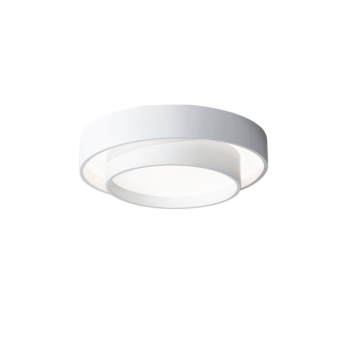 Plafón LED de doble aro Bandela en un salón moderno – imagen 3
