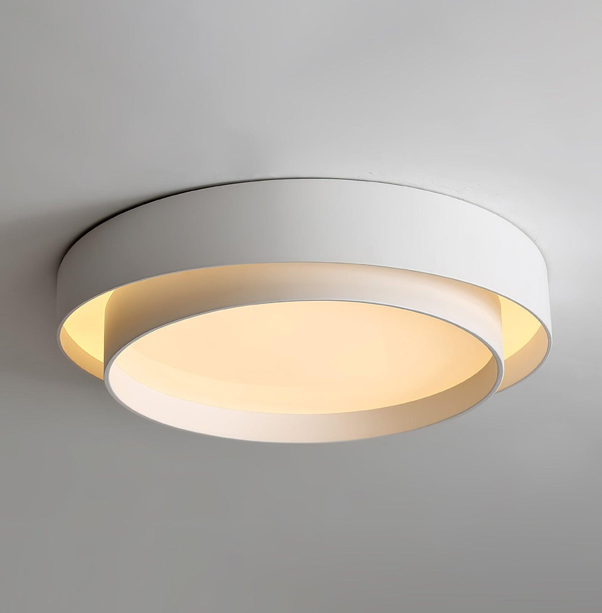 Plafón LED de doble aro Bandela en un salón moderno – imagen 27
