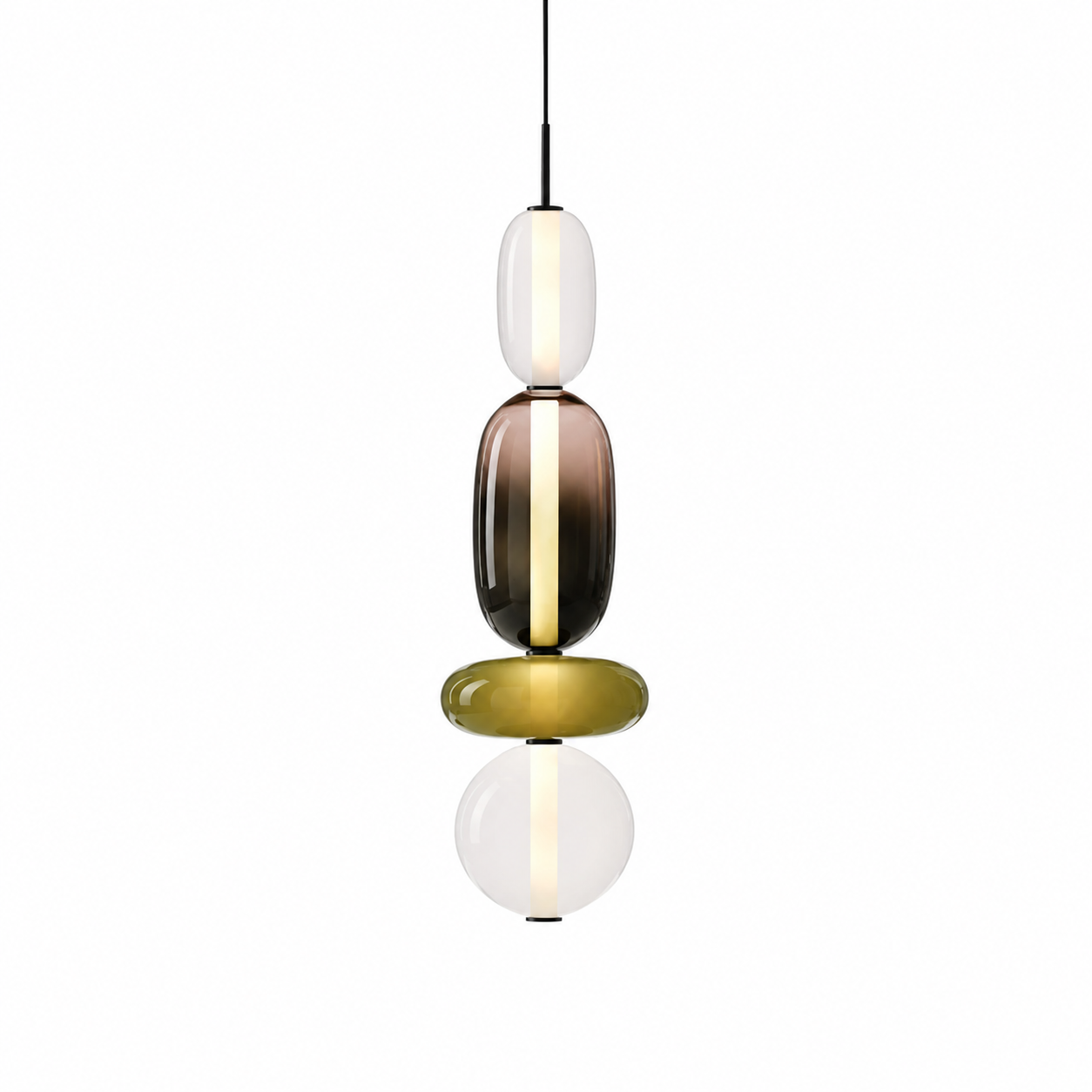 Cipa - Lámpara Colgante de Vidrio Colorido con LED Integrado – Diseño Moderno y Elegante